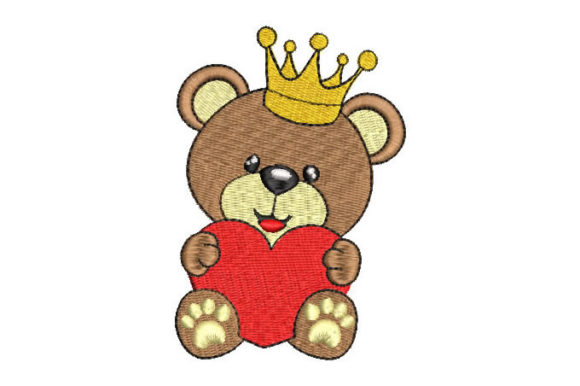 Baby Bear with Crown and Heart Embroidery Review