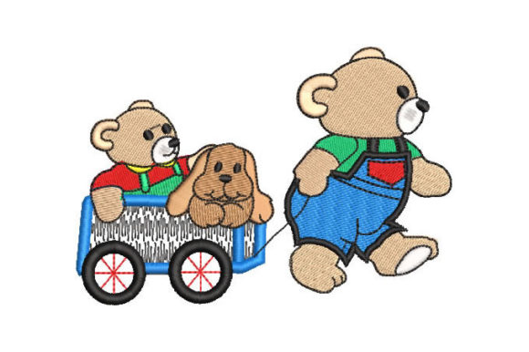 Bears in Cart Embroidery Review