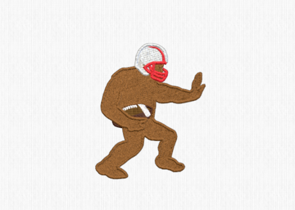 Bigfoot with Football and Helmet Embroidery Review