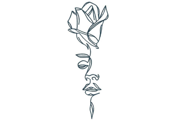 One Line Woman Face and Rose Embroidery Review