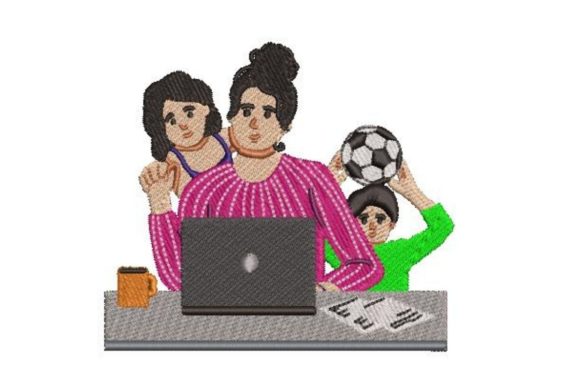 Working from Home with Kids Embroidery Review